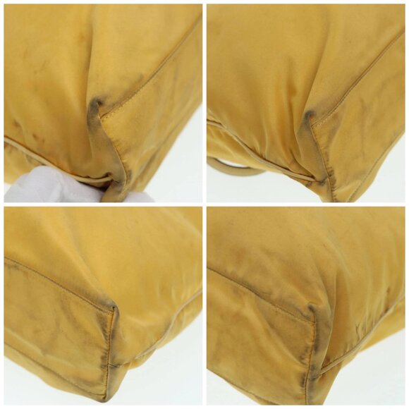 PRADA Tote Bag Nylon Yellow Gold Auth 87177 - Picture 16 of 16